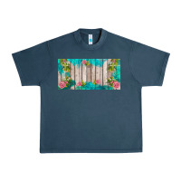 Midnight Navy western floral  license plate template Urban Heavy Tee - BarkalooDesign