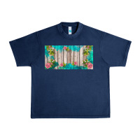 Navy western floral  license plate template Urban Heavy Tee - BarkalooDesign