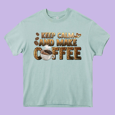 Keep Calm And Make Coffee Heavy Core Tee Designed By Barkaloodesign