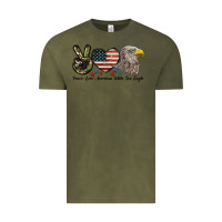 Vintage Olive Peace Love American White Sea Eagle Vintage Tee - LillyAllenDesigns