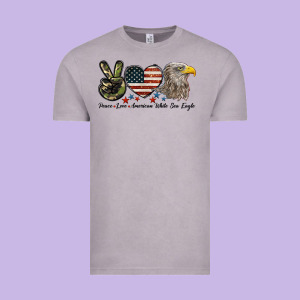Peace Love American White Sea Eagle Vintage Tee Designed By Lillyallendesigns