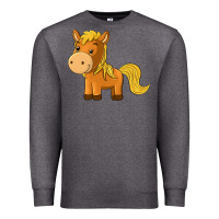 Charcoal Heather cute horse Premium Sweatshirt - texasbilliewilder