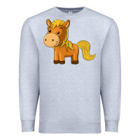 Heather Grey cute horse Premium Sweatshirt - texasbilliewilder
