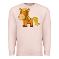Pale Pink cute horse Premium Sweatshirt - texasbilliewilder