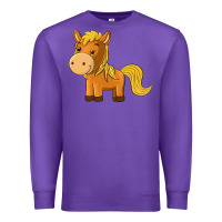 Purple cute horse Premium Sweatshirt - texasbilliewilder