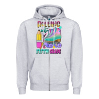Heather Grey rolling into fifth grade Zipper Hoodie - BundleAndBundleShop