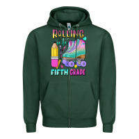 Sports Green rolling into fifth grade Zipper Hoodie - BundleAndBundleShop