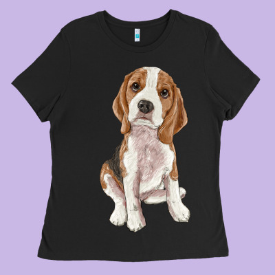 Beagle Ladies Tee Designed By Ranaportraitstore