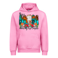 Fuchsia Pink Being a Mom Makes My Life Complete Urban Hoodie - CowCowDesign