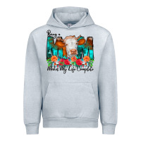 Heather Grey Being a Mom Makes My Life Complete Urban Hoodie - CowCowDesign