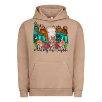 Pigment Burro Being a Mom Makes My Life Complete Urban Hoodie - CowCowDesign