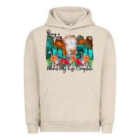 Pigment French Oak Being a Mom Makes My Life Complete Urban Hoodie - CowCowDesign