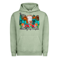 Pigment Oil Green Being a Mom Makes My Life Complete Urban Hoodie - CowCowDesign