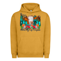 Pigment Peanut Butter Being a Mom Makes My Life Complete Urban Hoodie - CowCowDesign