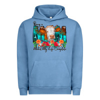 Pigment Pebble Blue Being a Mom Makes My Life Complete Urban Hoodie - CowCowDesign