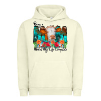 Pigment Pistachio Being a Mom Makes My Life Complete Urban Hoodie - CowCowDesign