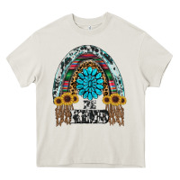 Cream western rainbow  be kind Heavy Core Tee - RanaPortraitStore