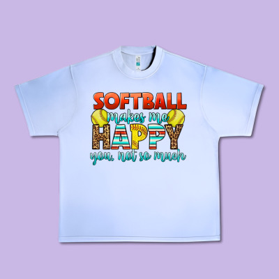 Softball Makes Me Happy You, Not So Much Urban Heavy Tee Designed By Lillyallendesigns