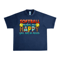 Navy Softball Makes Me Happy You, Not So Much Urban Heavy Tee - LillyAllenDesigns