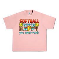 Salmon Softball Makes Me Happy You, Not So Much Urban Heavy Tee - LillyAllenDesigns
