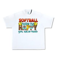 White Softball Makes Me Happy You, Not So Much Urban Heavy Tee - LillyAllenDesigns