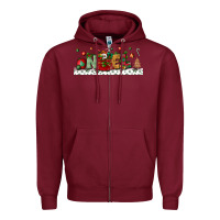 Burgundy Noel Zipper Hoodie - BundleAndBundleShop
