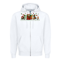 White Noel Zipper Hoodie - BundleAndBundleShop