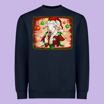 Christmas Lamb Heavyweight Sweatshirt Designed By Jasminsmagicworld