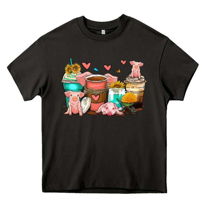 Pigs Coffee Cups Heavy Core Tee by Zillion Design Studio | Teevron