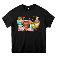 Black pigs coffee cups Heavy Core Tee - Zillion Design Studio