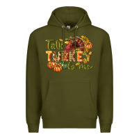 Army Green Talk turkey to me Thanksgiving p Premium Hoodie - NancyCooperArtShop