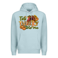 Blue Mist Talk turkey to me Thanksgiving p Premium Hoodie - NancyCooperArtShop