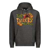 Charcoal Heather Talk turkey to me Thanksgiving p Premium Hoodie - NancyCooperArtShop