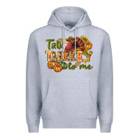 Heather Grey Talk turkey to me Thanksgiving p Premium Hoodie - NancyCooperArtShop