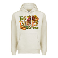 Oatmeal Heather Talk turkey to me Thanksgiving p Premium Hoodie - NancyCooperArtShop