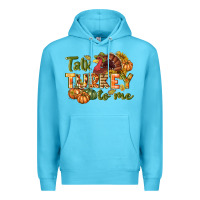 Ocean Blue Talk turkey to me Thanksgiving p Premium Hoodie - NancyCooperArtShop