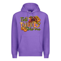 Purple Talk turkey to me Thanksgiving p Premium Hoodie - NancyCooperArtShop