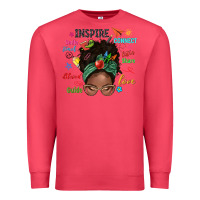 Cardinal afro messy bun teach inspire love teacher blessed Premium Sweatshirt - NancyCooperArtShop