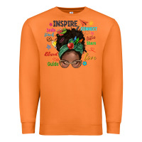 Carrot afro messy bun teach inspire love teacher blessed Premium Sweatshirt - NancyCooperArtShop
