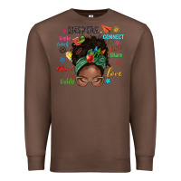 Chestnut afro messy bun teach inspire love teacher blessed Premium Sweatshirt - NancyCooperArtShop