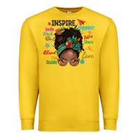 Lemon afro messy bun teach inspire love teacher blessed Premium Sweatshirt - NancyCooperArtShop
