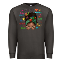 Smoke afro messy bun teach inspire love teacher blessed Premium Sweatshirt - NancyCooperArtShop