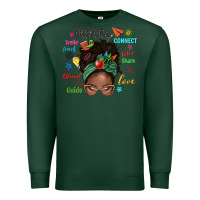 Sports Green afro messy bun teach inspire love teacher blessed Premium Sweatshirt - NancyCooperArtShop