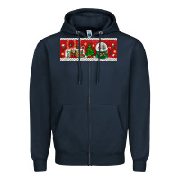 Navy noel Zipper Hoodie - BundleAndBundleShop