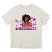Breast Cancer Awareness With Afro Woman Heavy Core Tee | Teevron