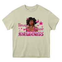 Mossy Breast Cancer Awareness with Afro Woman Heavy Core Tee - texasbilliewilder