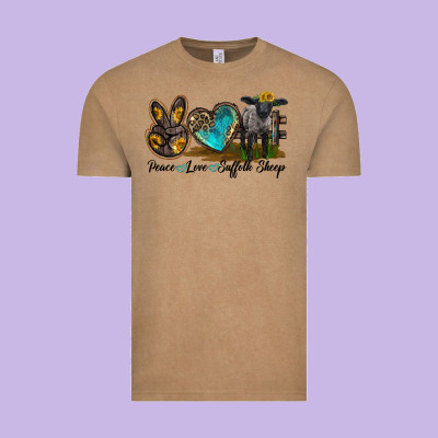 Peace Love Suffolk Sheep Vintage Tee Designed By Lillyallendesigns