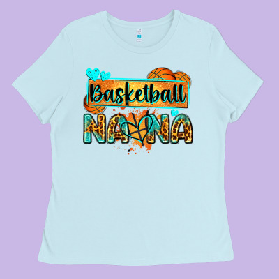 Basketball Nana With Leopard Ladies Tee Designed By Zillion Design Studio