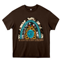 Chocolate Brown rainbow sunflower gemstone Heavy Core Tee - RanaPortraitStore