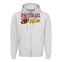 Dove Grey football sister Zipper Hoodie - BundleAndBundleShop